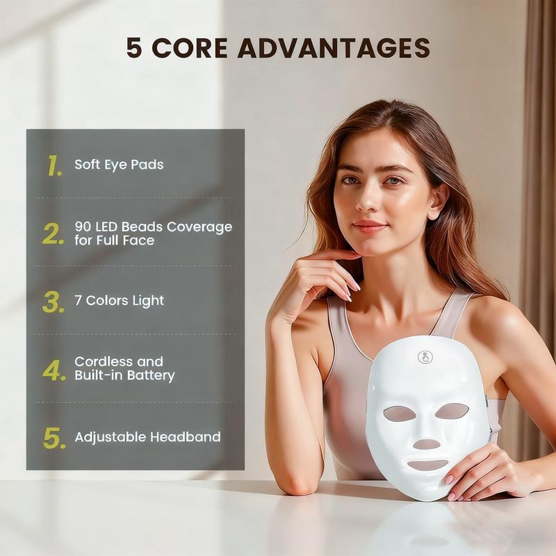 7-Color LED Light Therapy Facial Mask - Anti-Aging Skin Care
