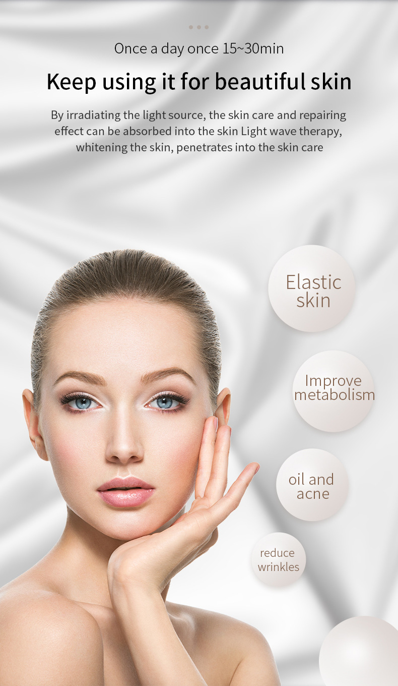 Mascarilla facial de terapia de luz LED - Rejuvenecimiento de la piel con 7 colores