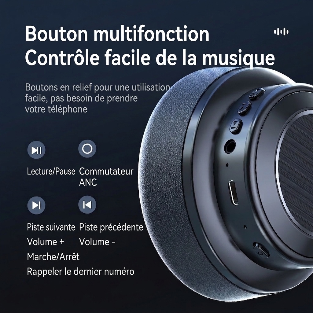 Casque sans fil à réduction de bruit - Bluetooth 6.0