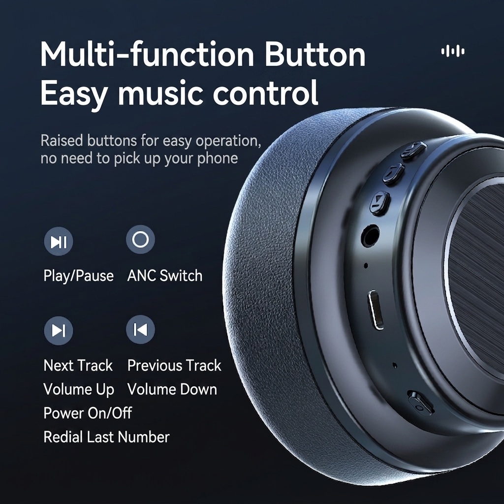 Wireless Noise-Cancelling Headphones - Bluetooth 6.0