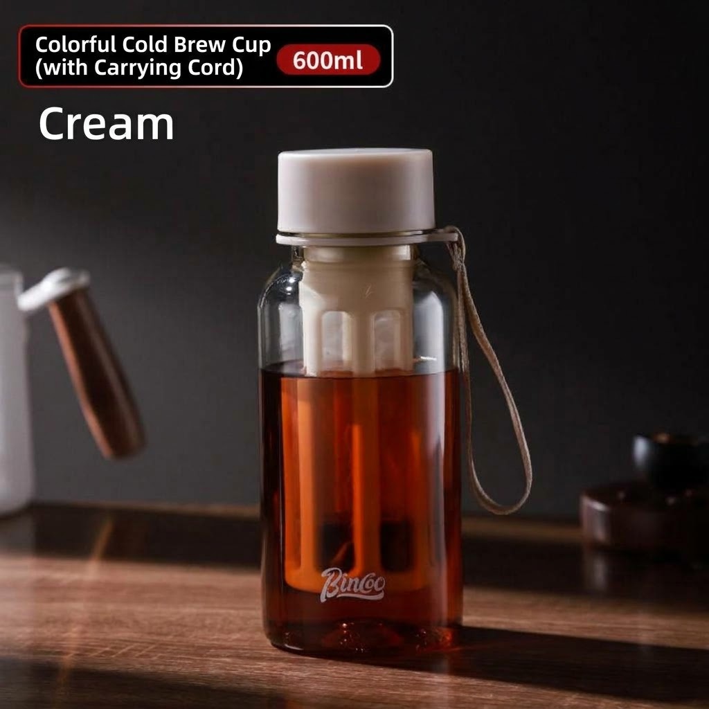 Bincoo Portable Cold Brew Coffee Maker Bottle with Filter and handle