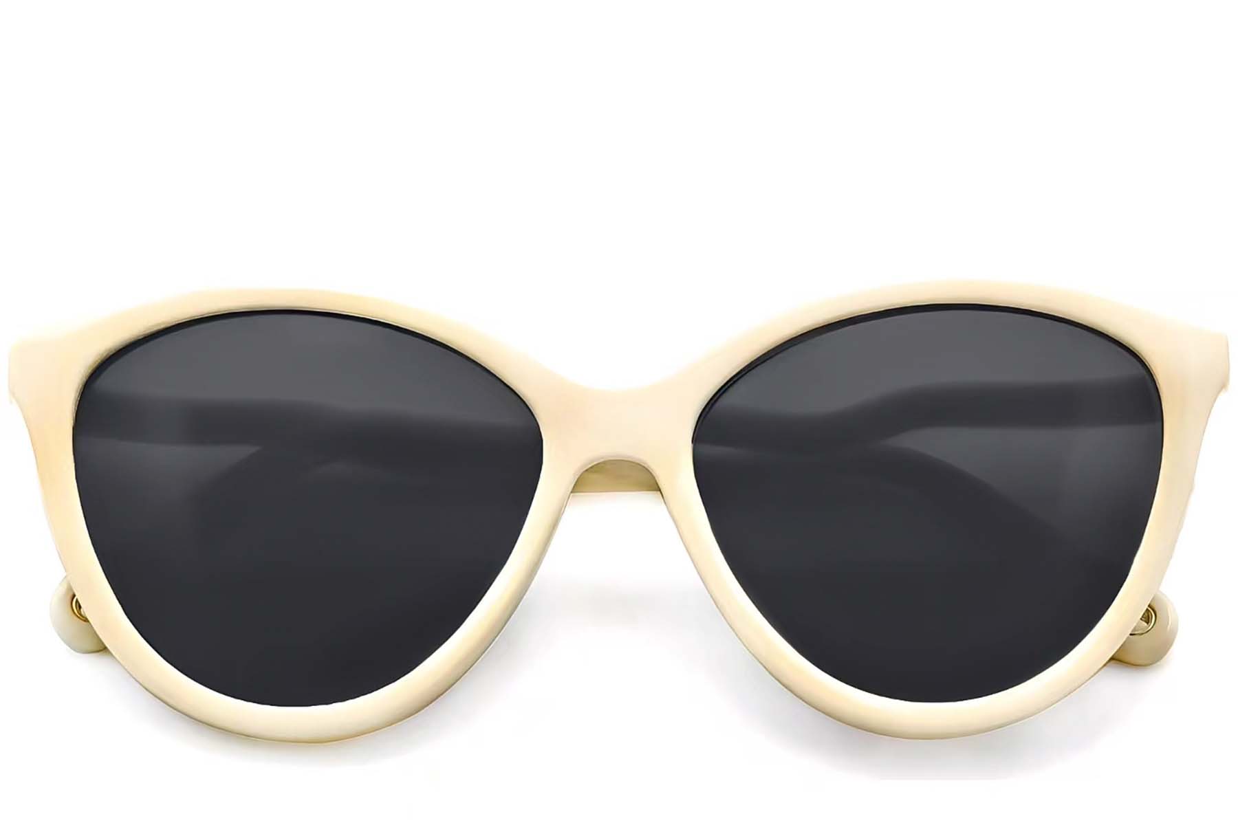 BS0406-0677_White_Oval_TR90_Sunglasses_front