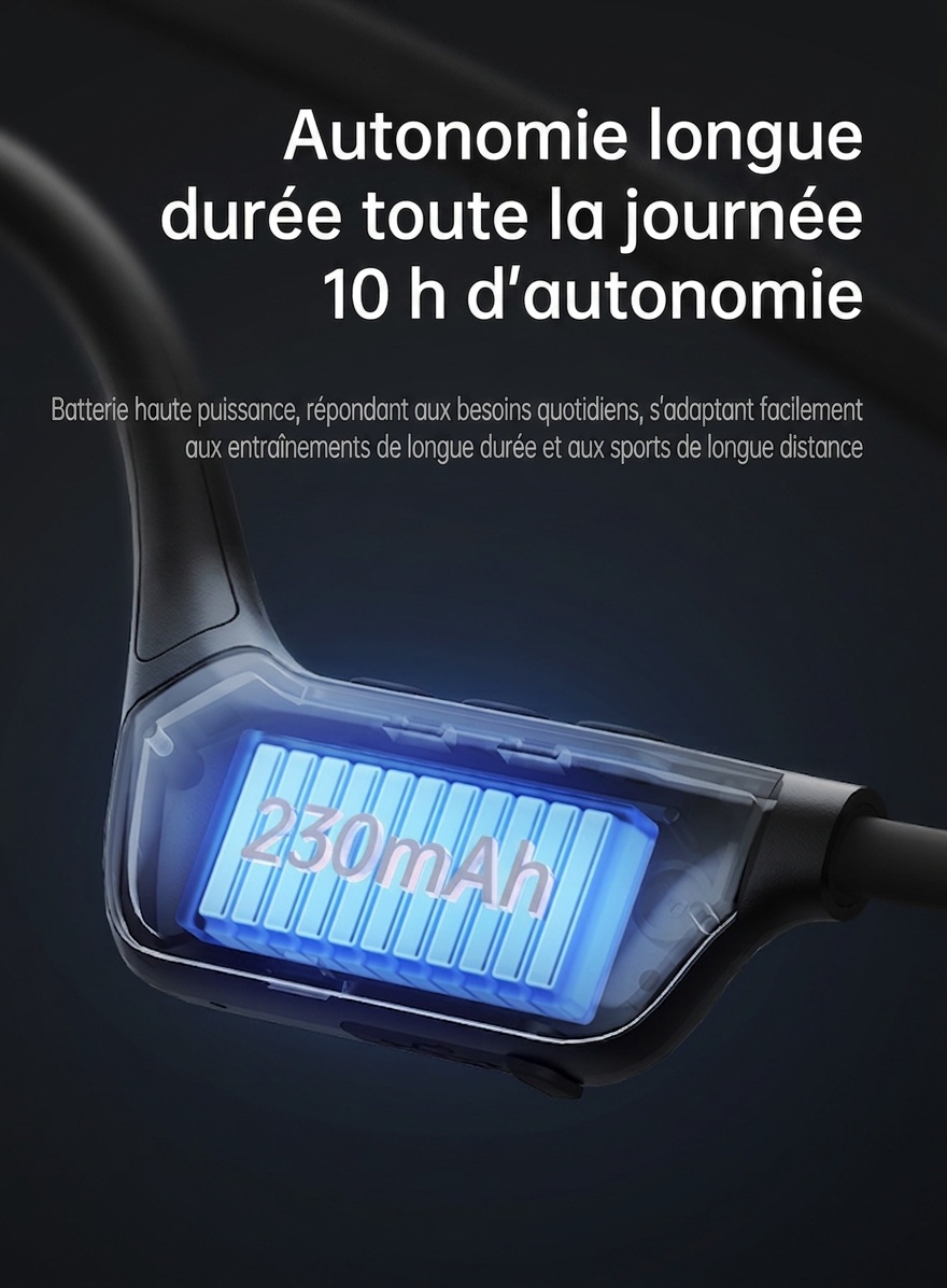 Écouteurs de sport sans fil à conduction osseuse X5, format ouvert
