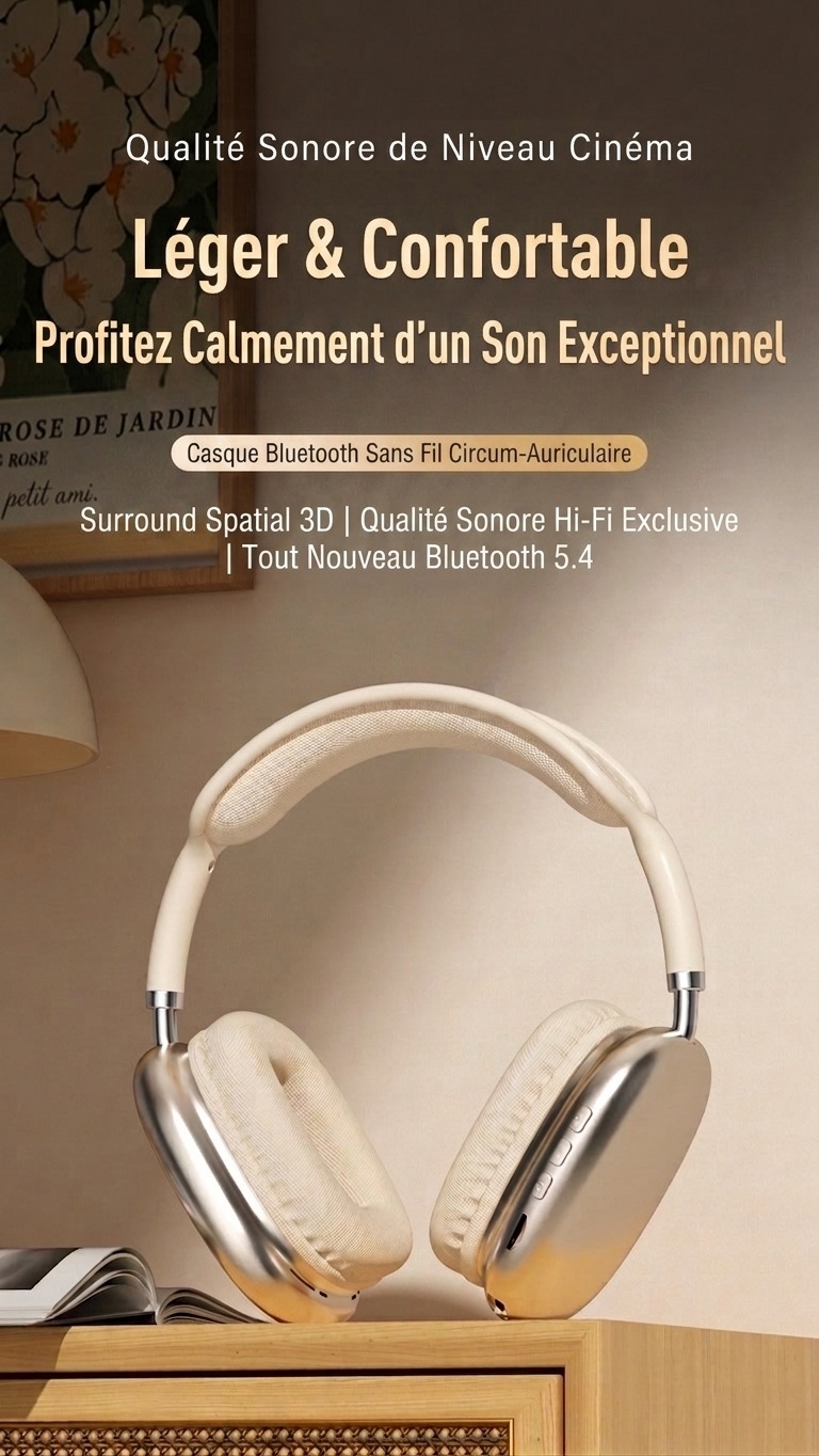 Casque sans fil ANC STN-01 - Son Hi-Fi Bluetooth 5.4
