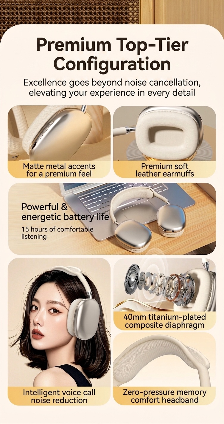 STN-01 Wireless Bluetooth Headphones with ANC & Hi-Fi Audio