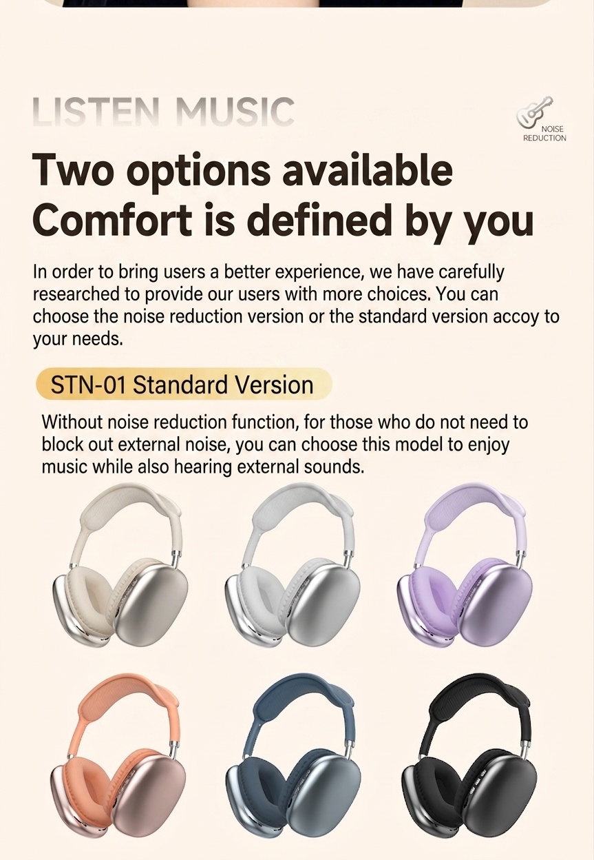 STN-01 Wireless ANC Headphones - Bluetooth 5.4 Hi-Fi Sound
