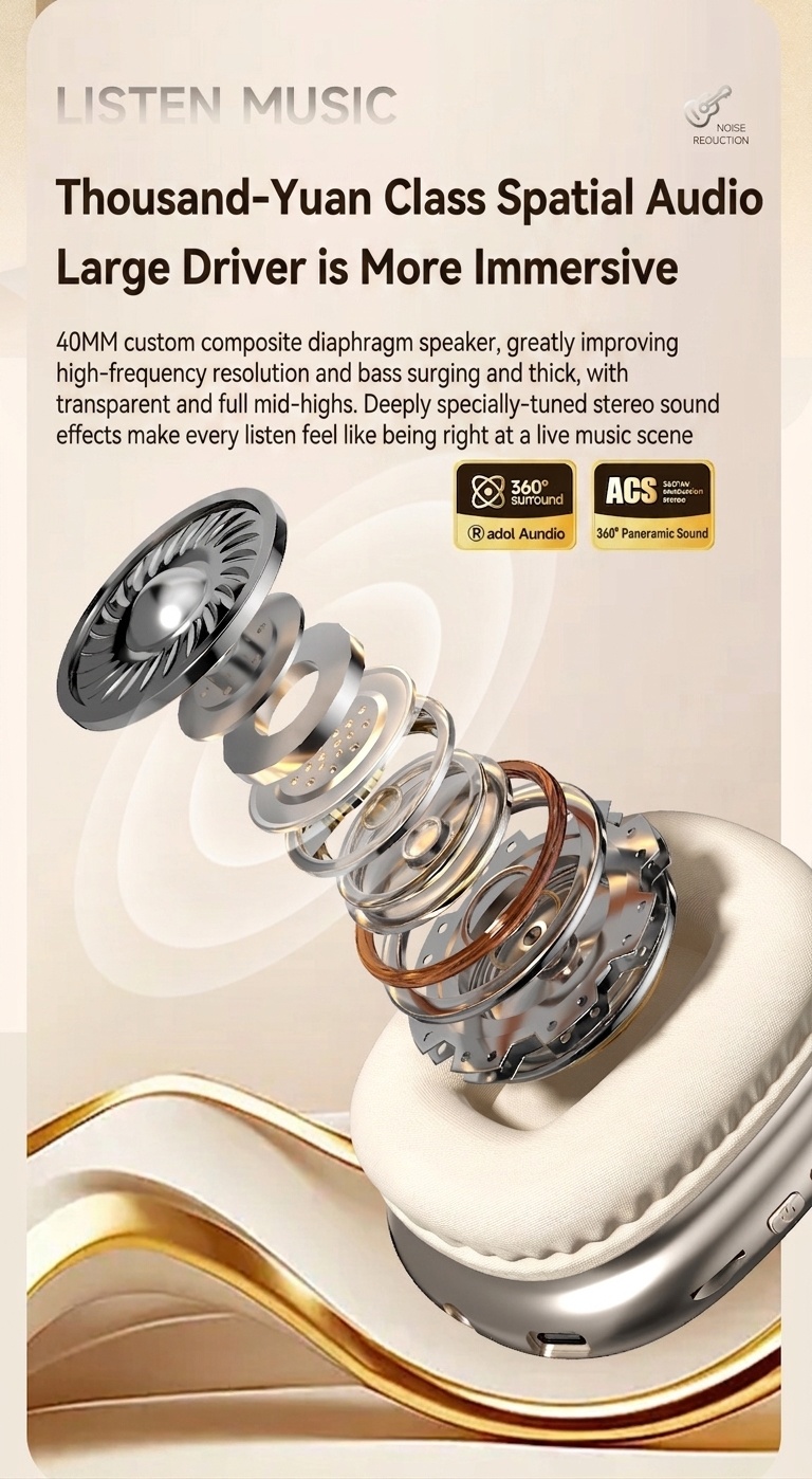 STN-01 Wireless Bluetooth Headphones with ANC & Hi-Fi Audio