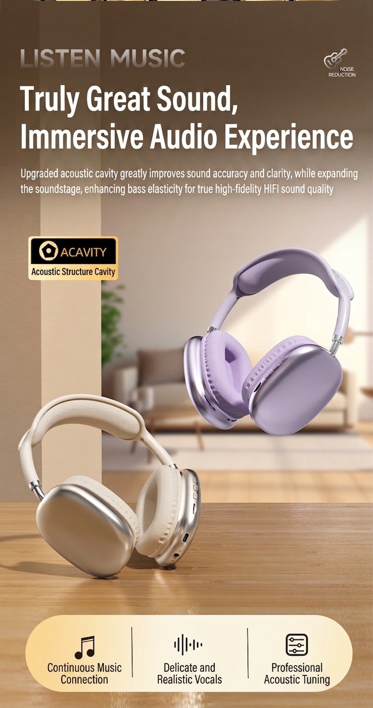 STN-01 Wireless ANC Headphones - Bluetooth 5.4 Hi-Fi Sound