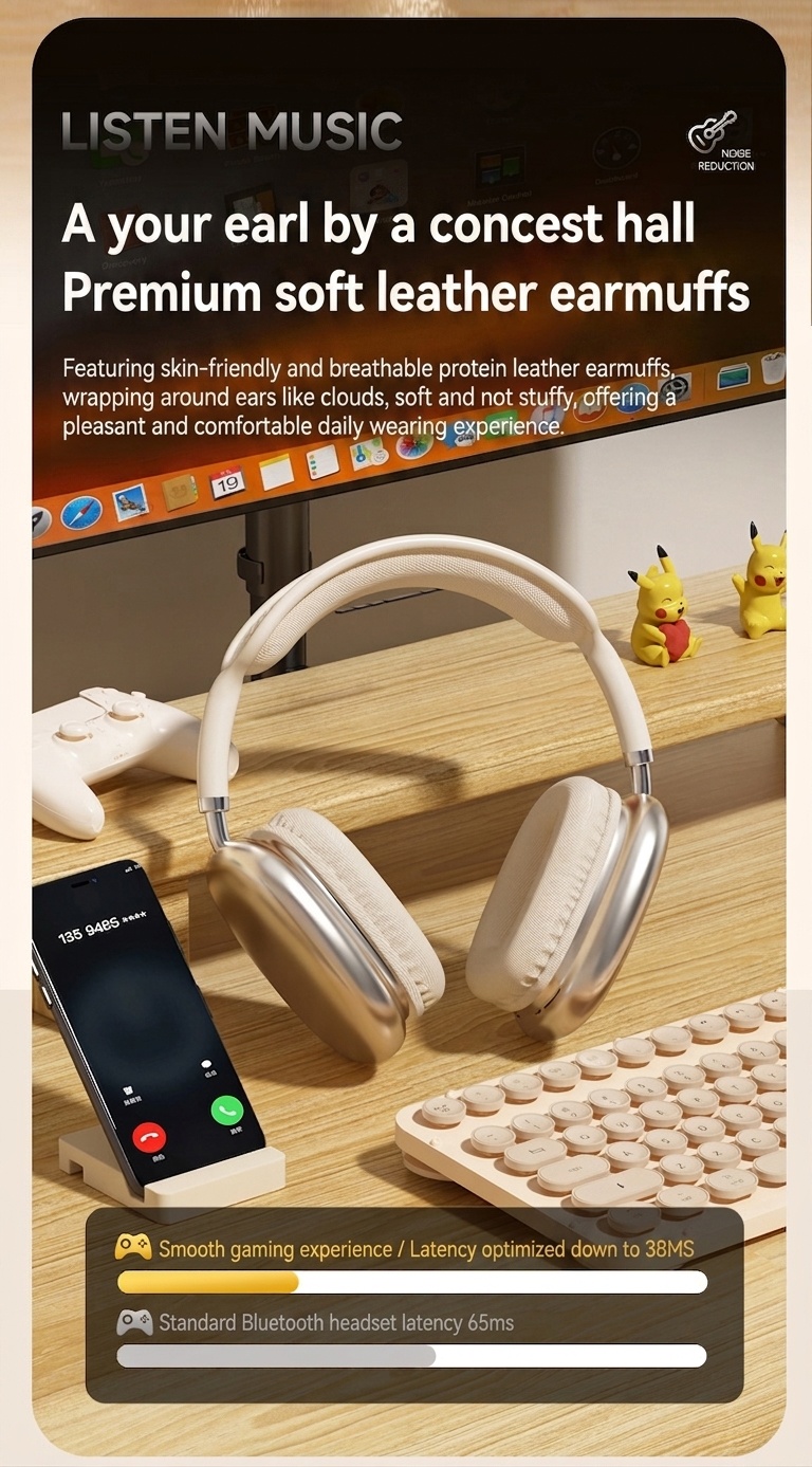 STN-01 Wireless ANC Headphones - Bluetooth 5.4 Hi-Fi Sound