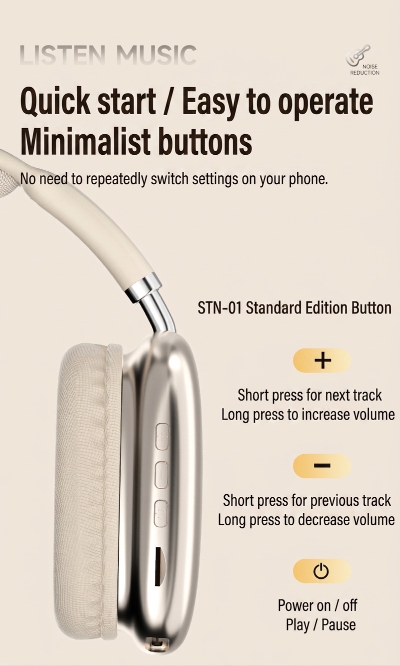 STN-01 Wireless Bluetooth Headphones with ANC & Hi-Fi Audio