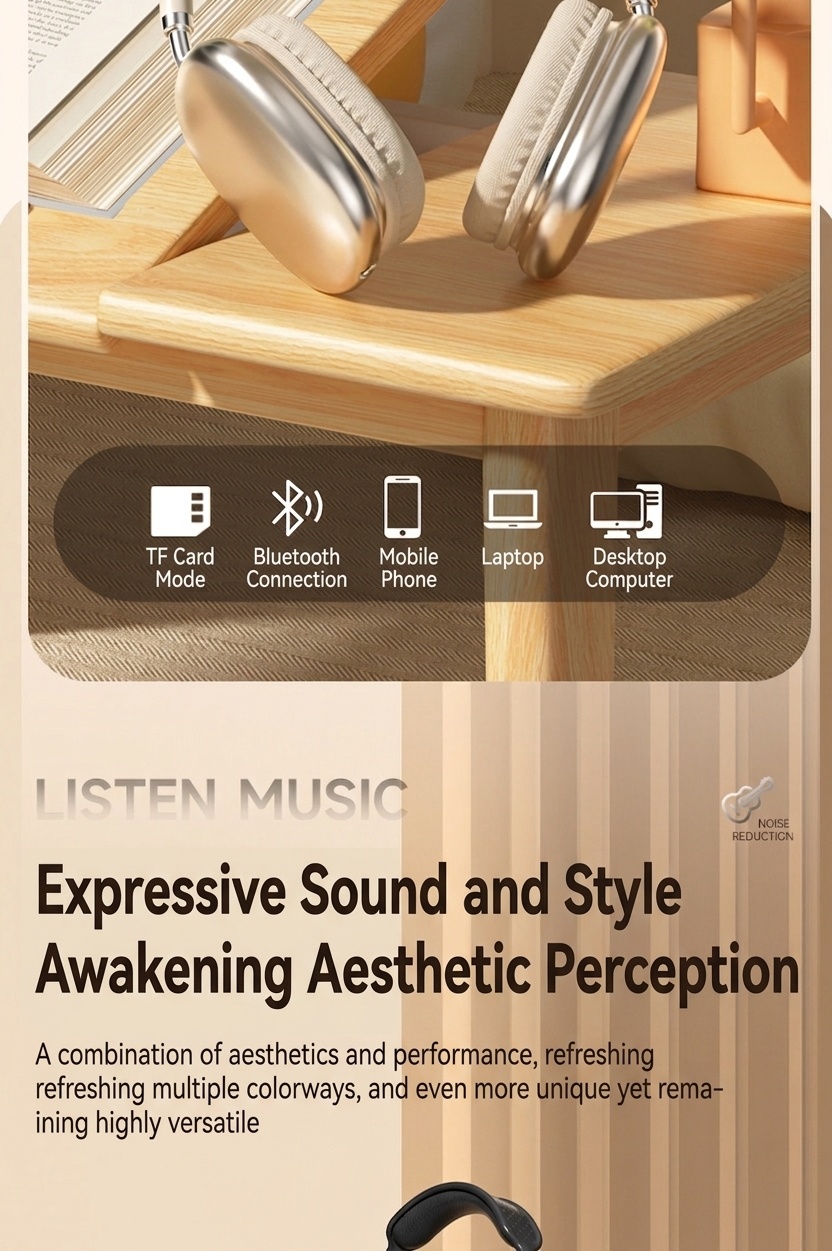 STN-01 Wireless ANC Headphones - Bluetooth 5.4 Hi-Fi Sound