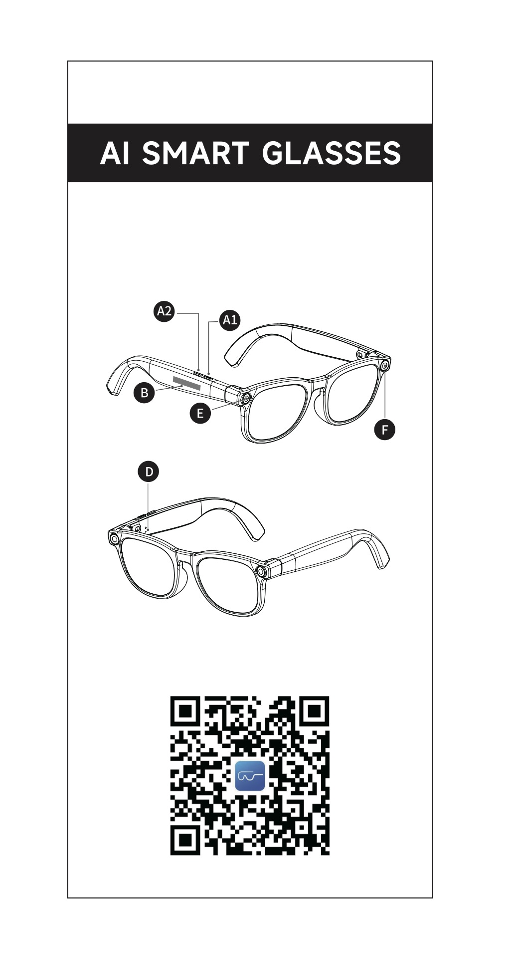 G2 Rectangular Matte Grey TR90 Smart AI Glasses #BS705-0012