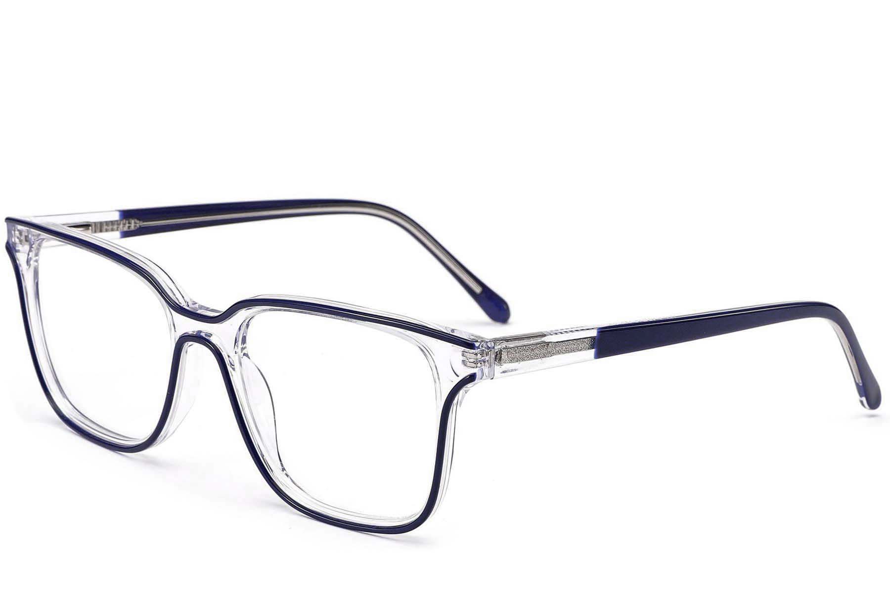 Gafas rectangulares de acetato azul #BS1902-0135