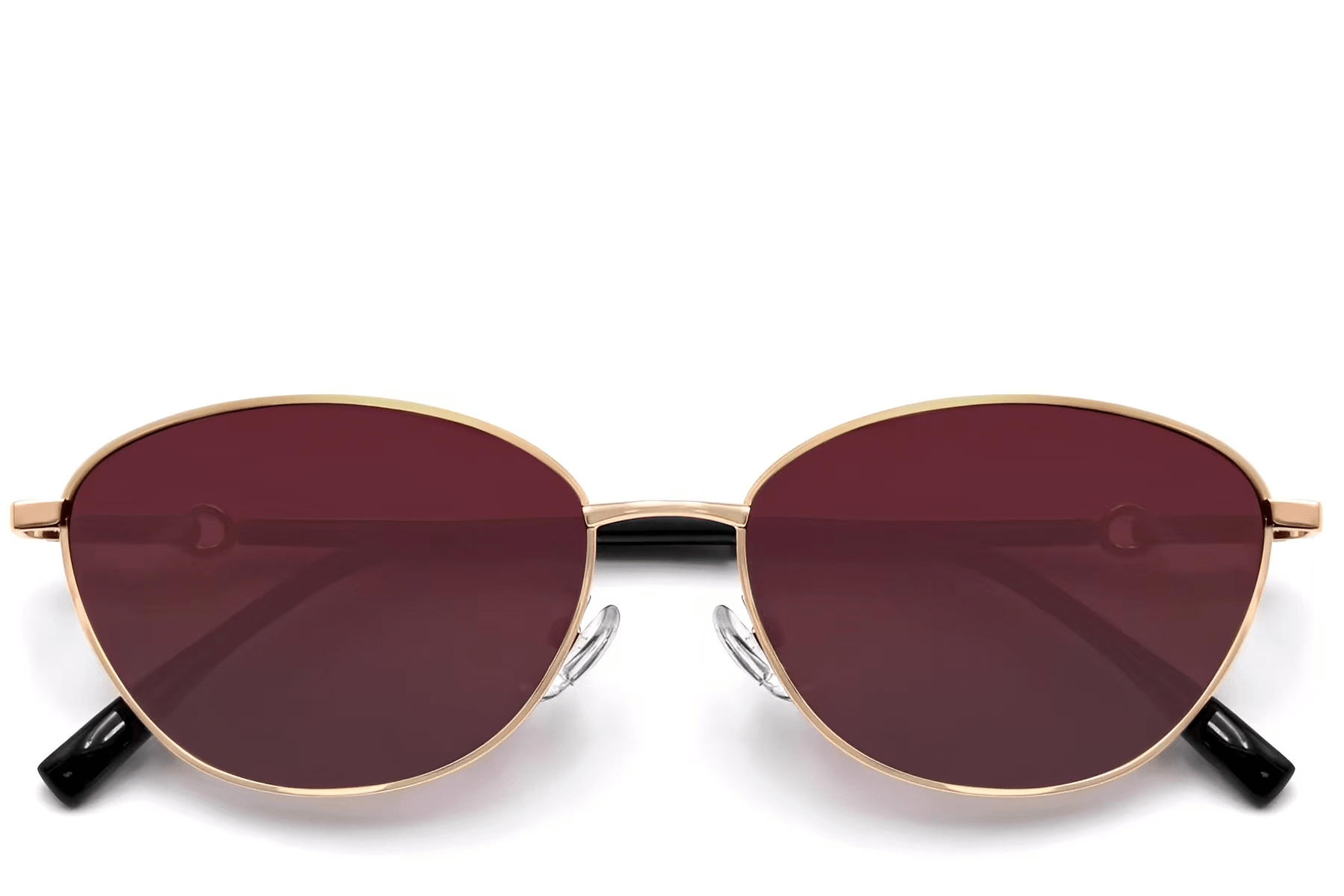 BS0824-0008_Pink_Oval_Metal_Sunglasses_front
