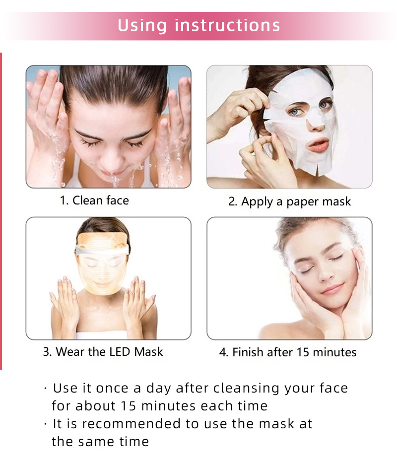 LED Light Therapy Face Transparent Mask - 7 Color Skin Rejuvenation