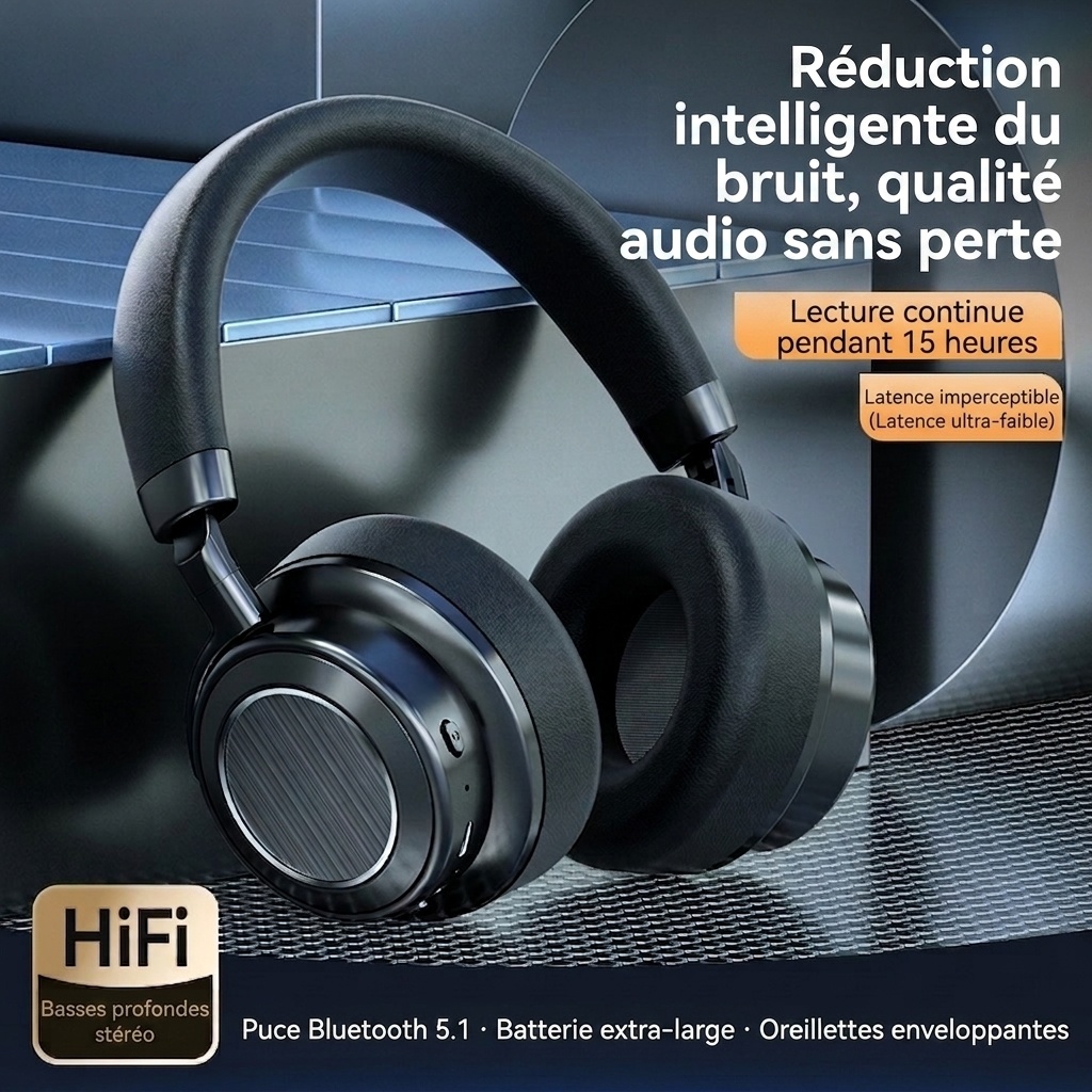 Casque sans fil à réduction de bruit - Bluetooth 6.0