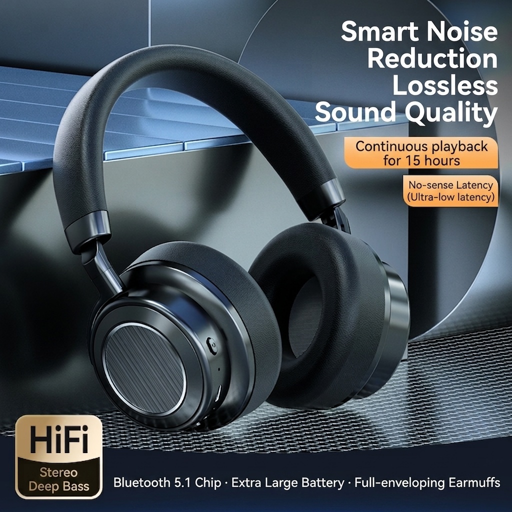 Wireless Noise-Cancelling Headphones - Bluetooth 6.0