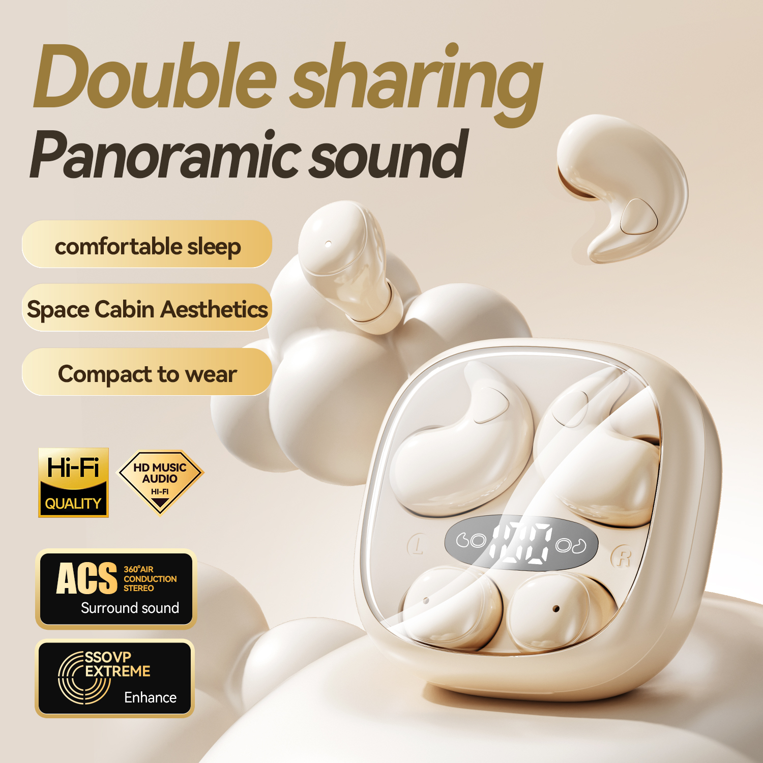Mini Wireless Sleeping Earbuds - Ultra-Thin Noise Reduction Model#M126