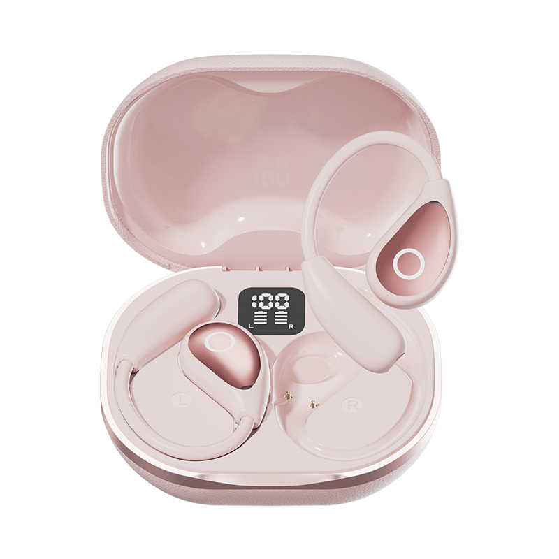 Wireless Open-Ear Bluetooth Earbuds with Leather Charging Case Model#M95