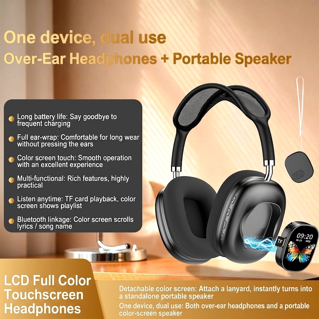 Touchscreen Wireless Bluetooth Headphones - Long Battery Life - AKZMAX800