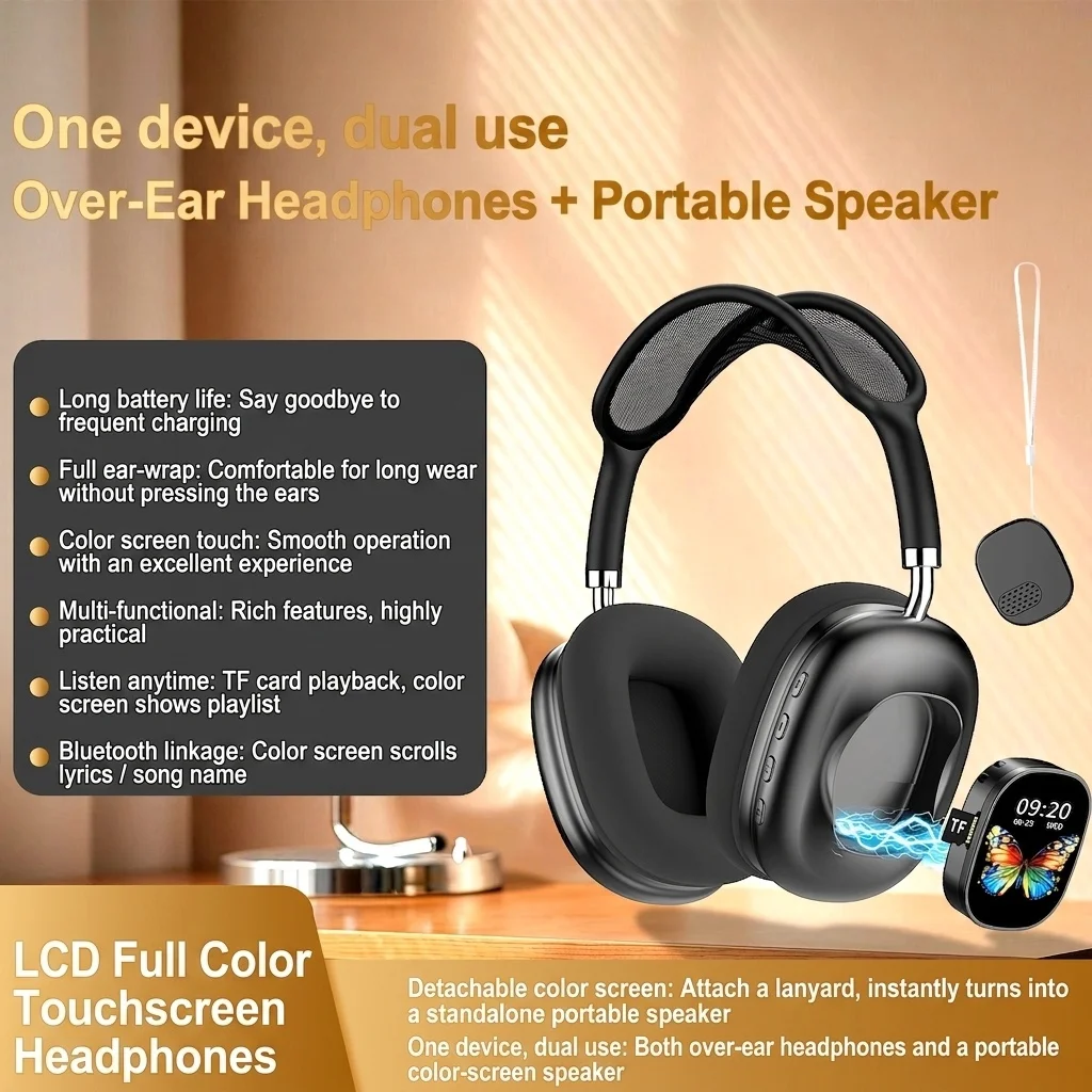 Casque Bluetooth sans fil à écran tactile - Longue autonomie - AKZMAX800
