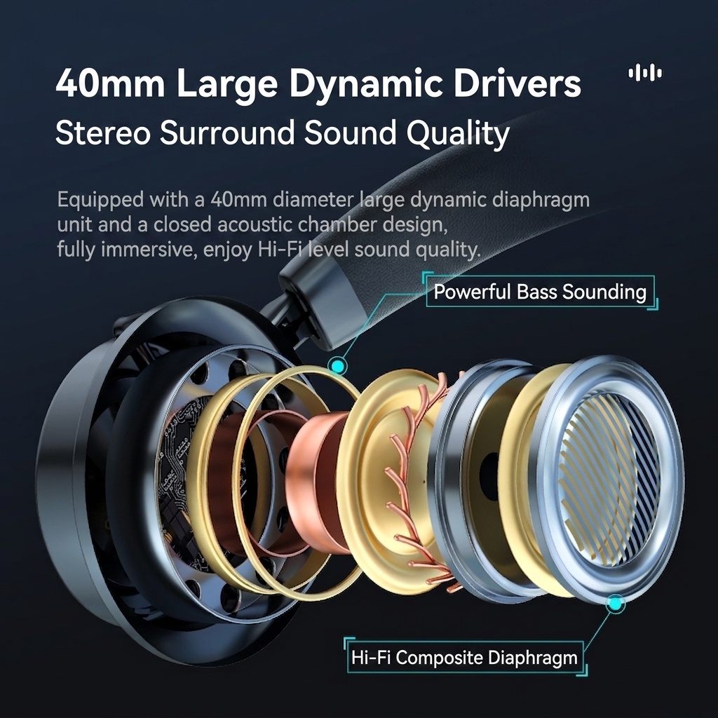 Wireless Noise-Cancelling Headphones - Bluetooth 6.0