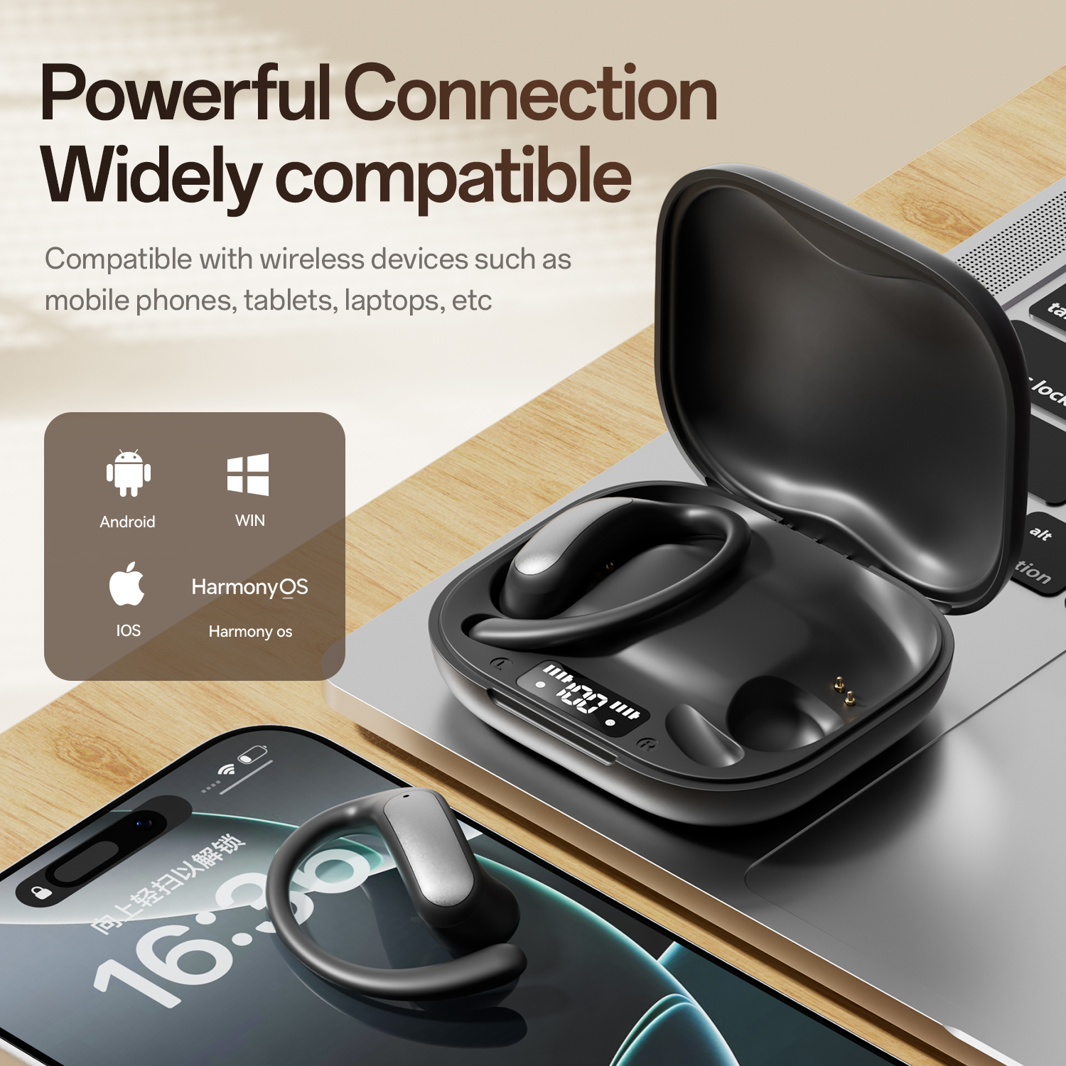 Earthsong Open-Ear Wireless Earbuds with Zero Latency Model#M140