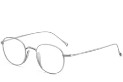 Oval Silver Titanium Glasses #BS1913-0182