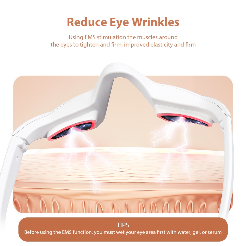 Red Light EMS Eye Massager for Dark Circles & Wrinkles