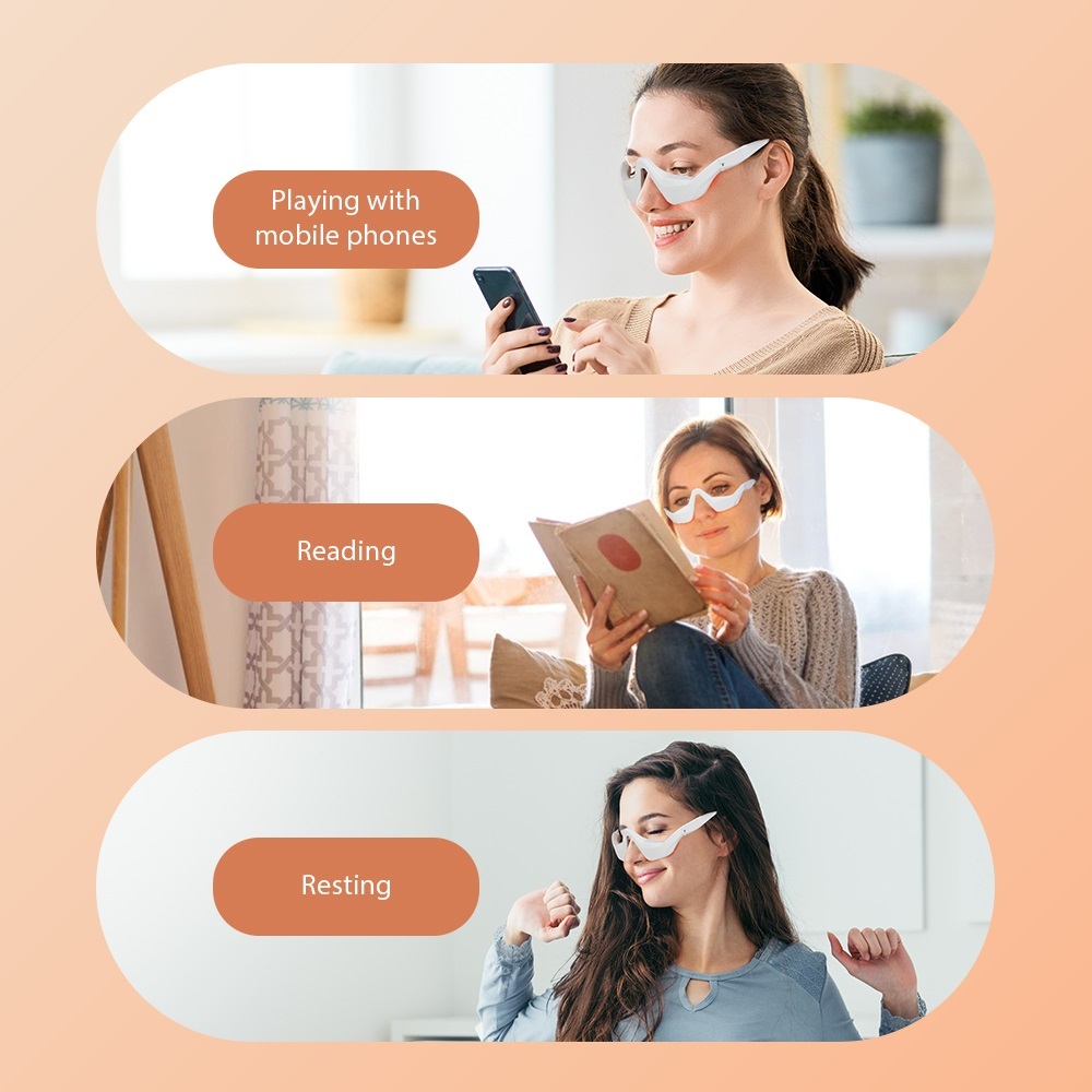 Red Light EMS Eye Massager for Dark Circles & Wrinkles