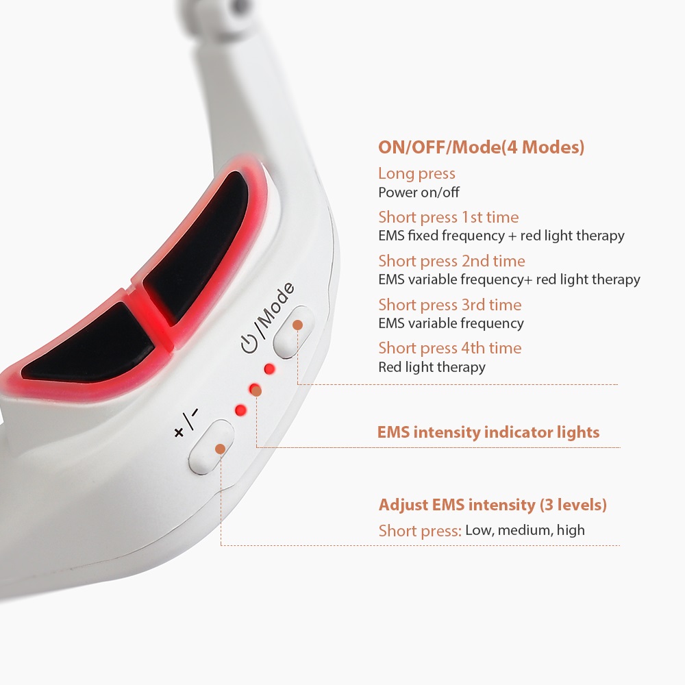 Red Light EMS Eye Massager for Dark Circles & Wrinkles