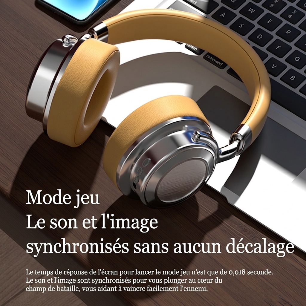 Casque sans fil CR-9 Bluetooth 6.0 avec audio haute résolution