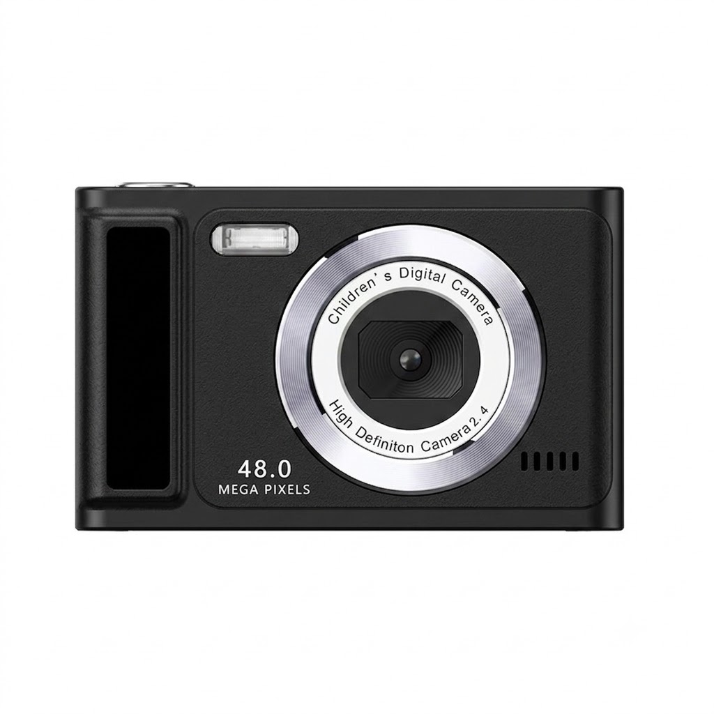 Kids 48MP Digital Camera 1080P Video Recorder, 2.4-Inch IPS Screen, Built-in Games & Music, 400mAh Battery