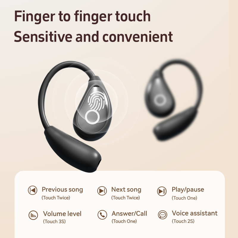 Wireless Open-Ear Bluetooth Earbuds with Leather Charging Case Model#M95