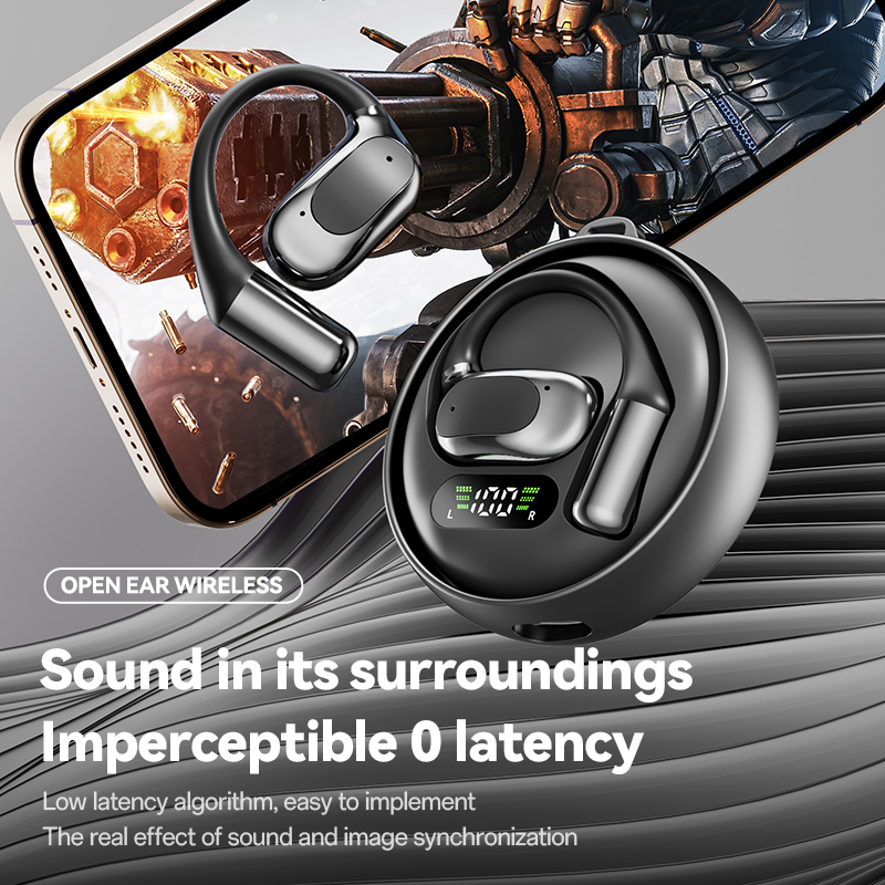 Open-Ear Wireless Bluetooth Earbuds with LED Charging Case Model#M114