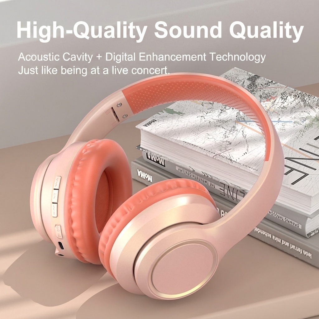 Wireless Over-Ear Foldable Bluetooth Headphones & Smart Watch Companion - LK055