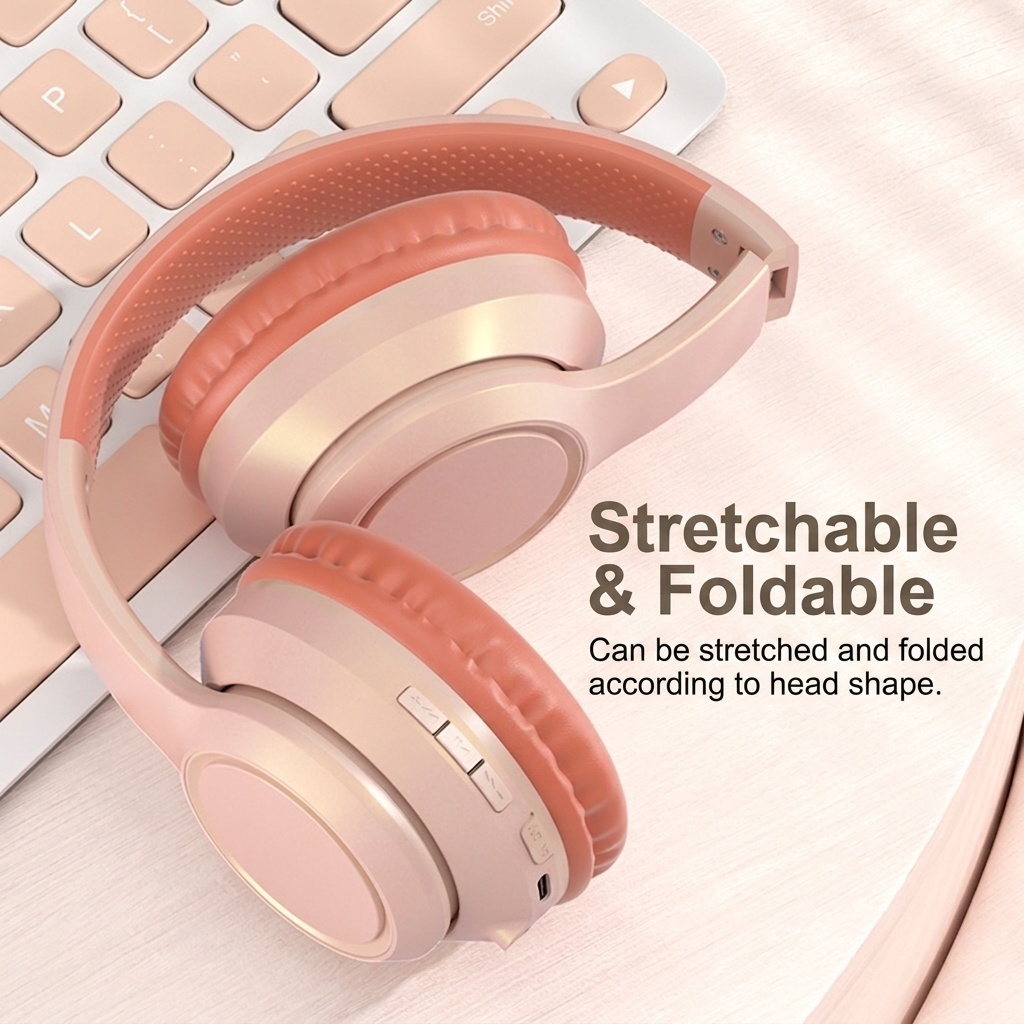 Wireless Over-Ear Foldable Bluetooth Headphones & Smart Watch Companion - LK055