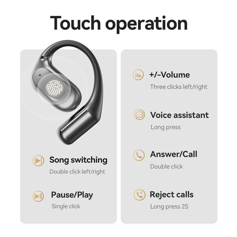 Open-Ear Wireless Bluetooth Earbuds with LED Charging Case Model#M114