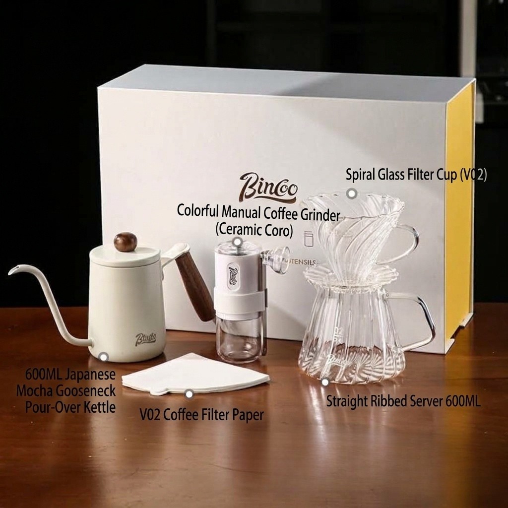 Premium Hand Brewed Coffee Kit - Gooseneck Kettle & Grinder