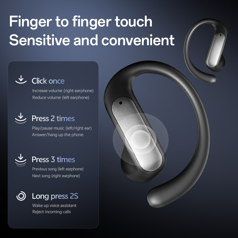 Open-Ear Wireless Bluetooth 5.4 Earbuds with LED Power Display Model#M134