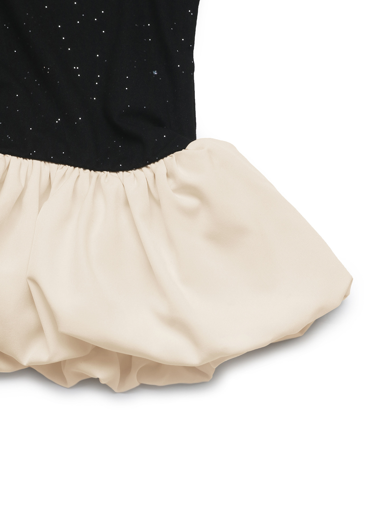 Black Sparkle Peplum Tube Top - Strapless Ruffle