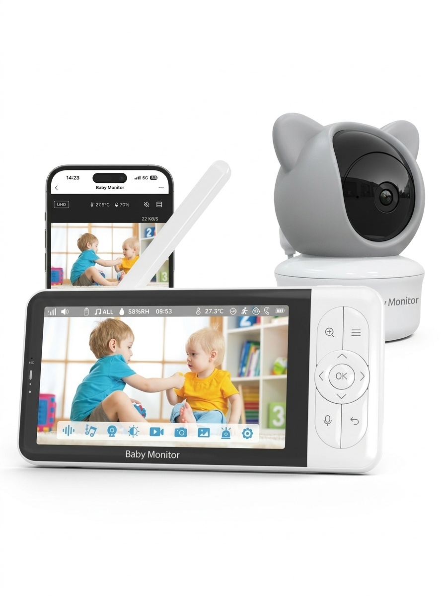 5'' HD Video Baby Monitor with 3000mAh Battery - Two-Way Talk #19250002