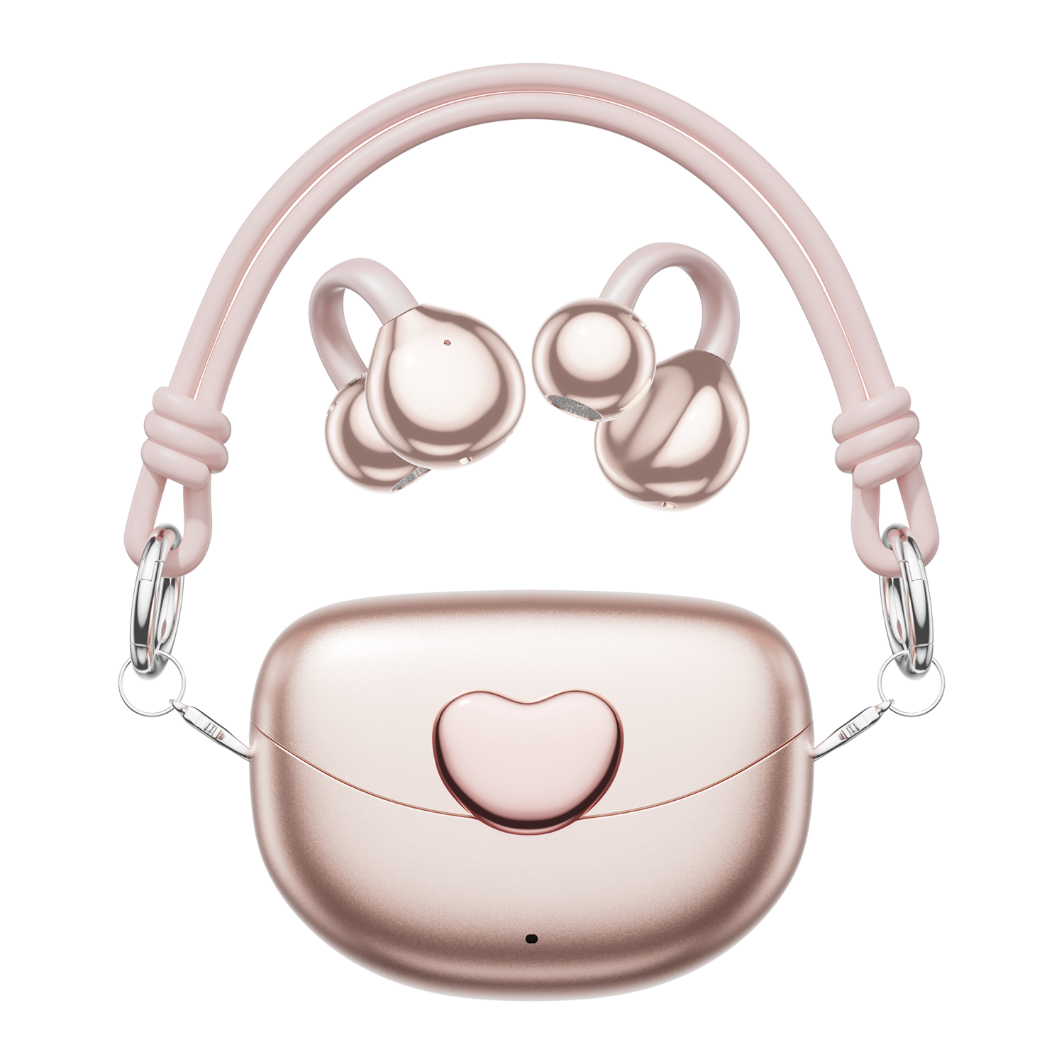 Open-Ear Wireless TWS Earbuds with Heart-Shaped Charging Case Model#M106