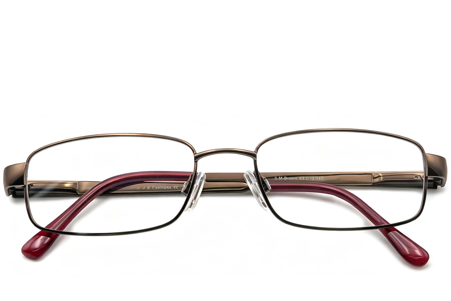 BS2012-0427_Brown_Rectangular_Metal_Glasses_front