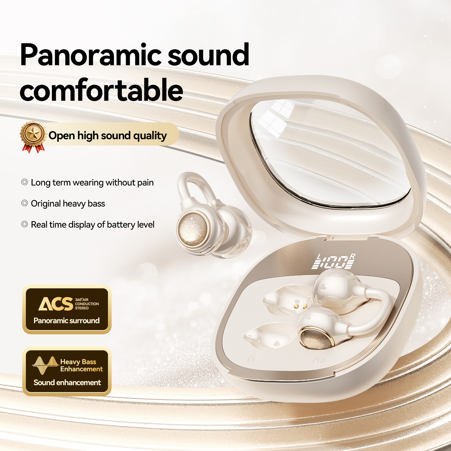 Open-Ear Wireless Earbuds with ENC Noise Reduction Model#M163