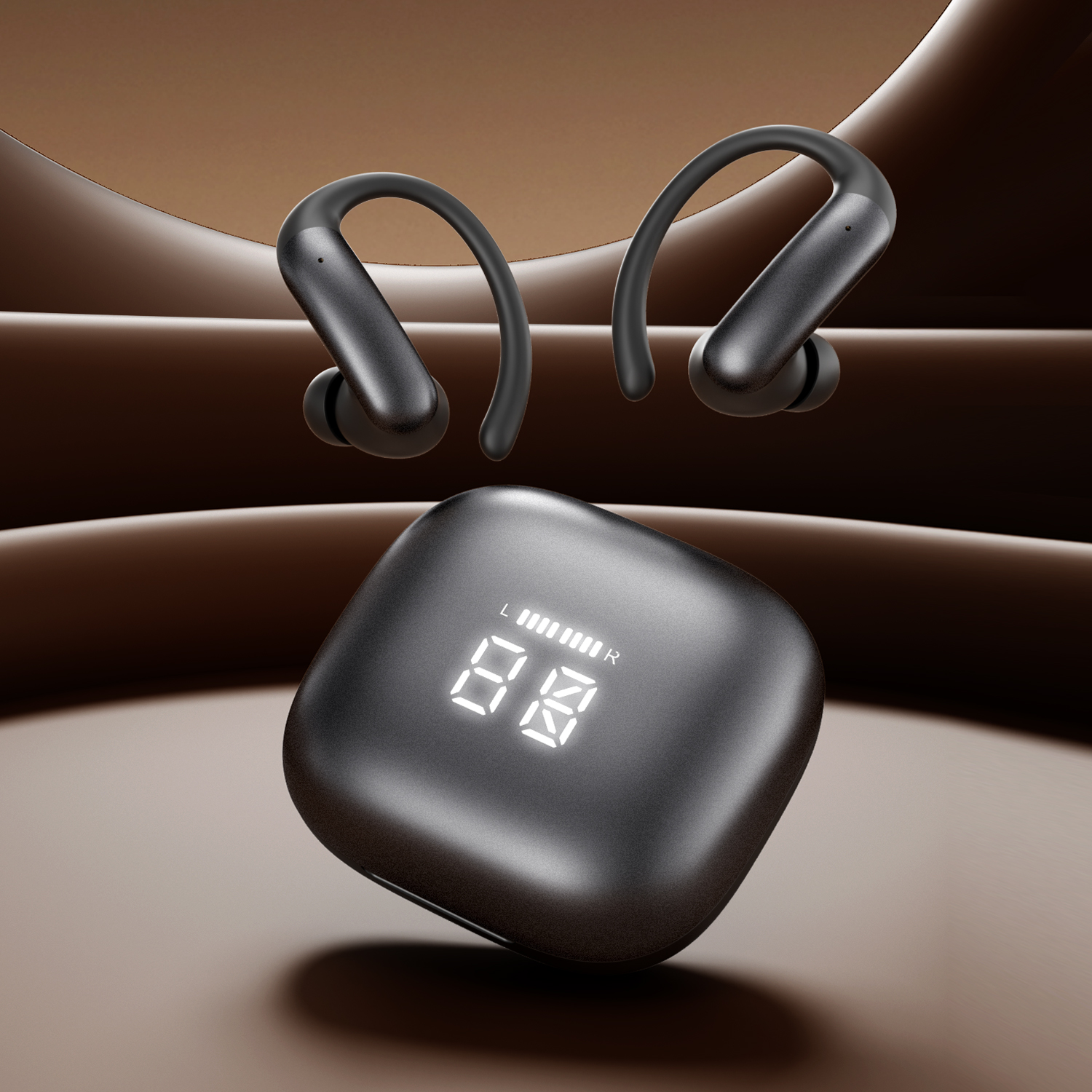 2-in-1 Wireless Earbuds with Built-in LED Makeup Mirror Case Model#M165