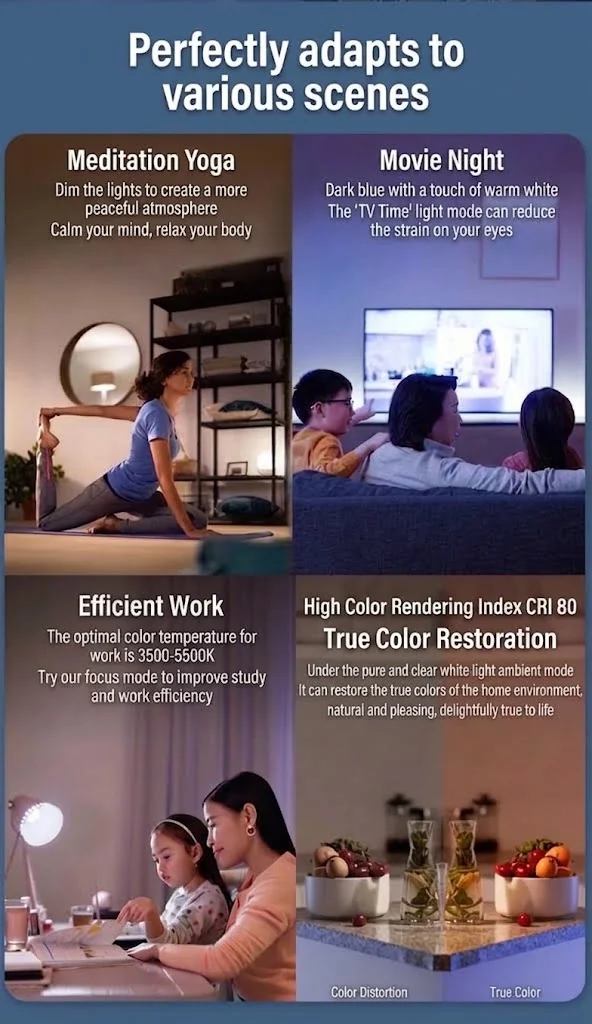 Smart WiFi LED Bulb RGB CCT Dimmable E27/B22 Alexa Google Home