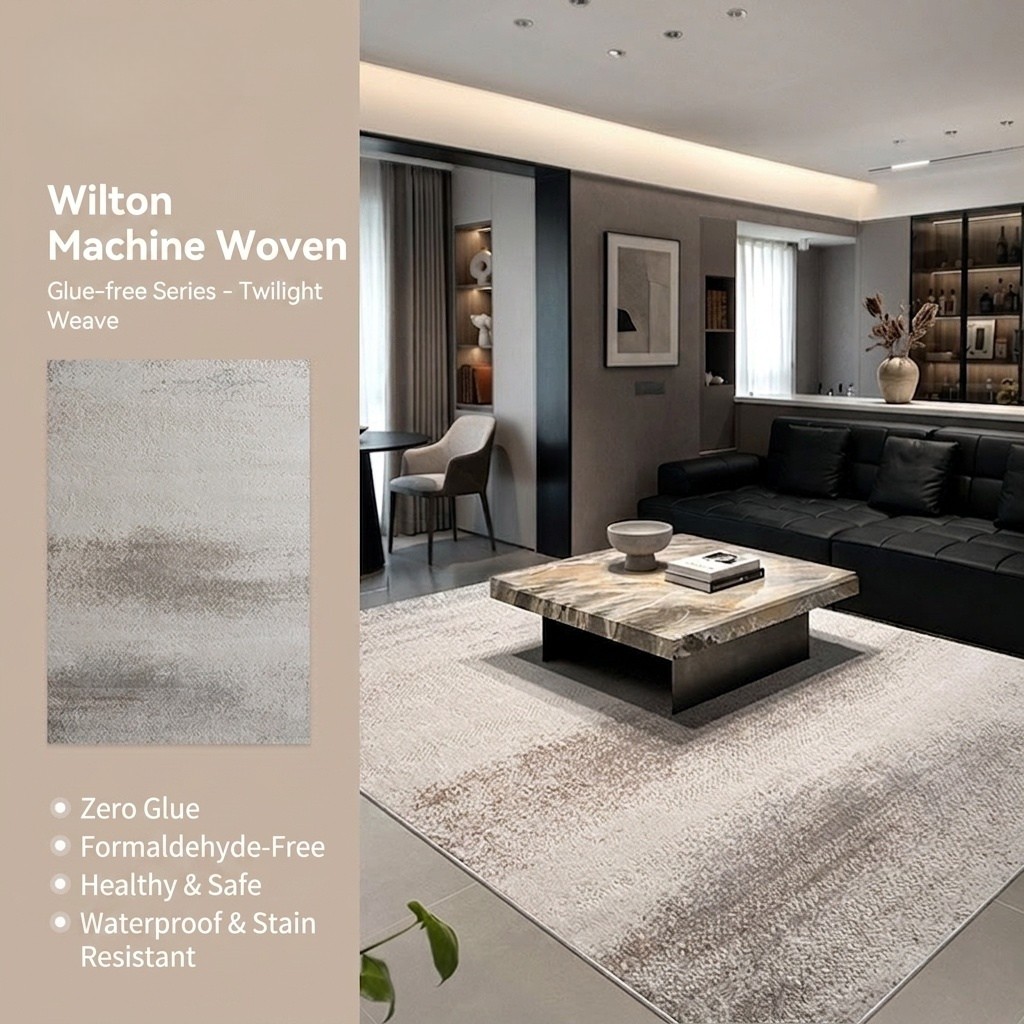 Modern Abstract Wool Blend Area Rug - Waterproof & Anti-Bacterial