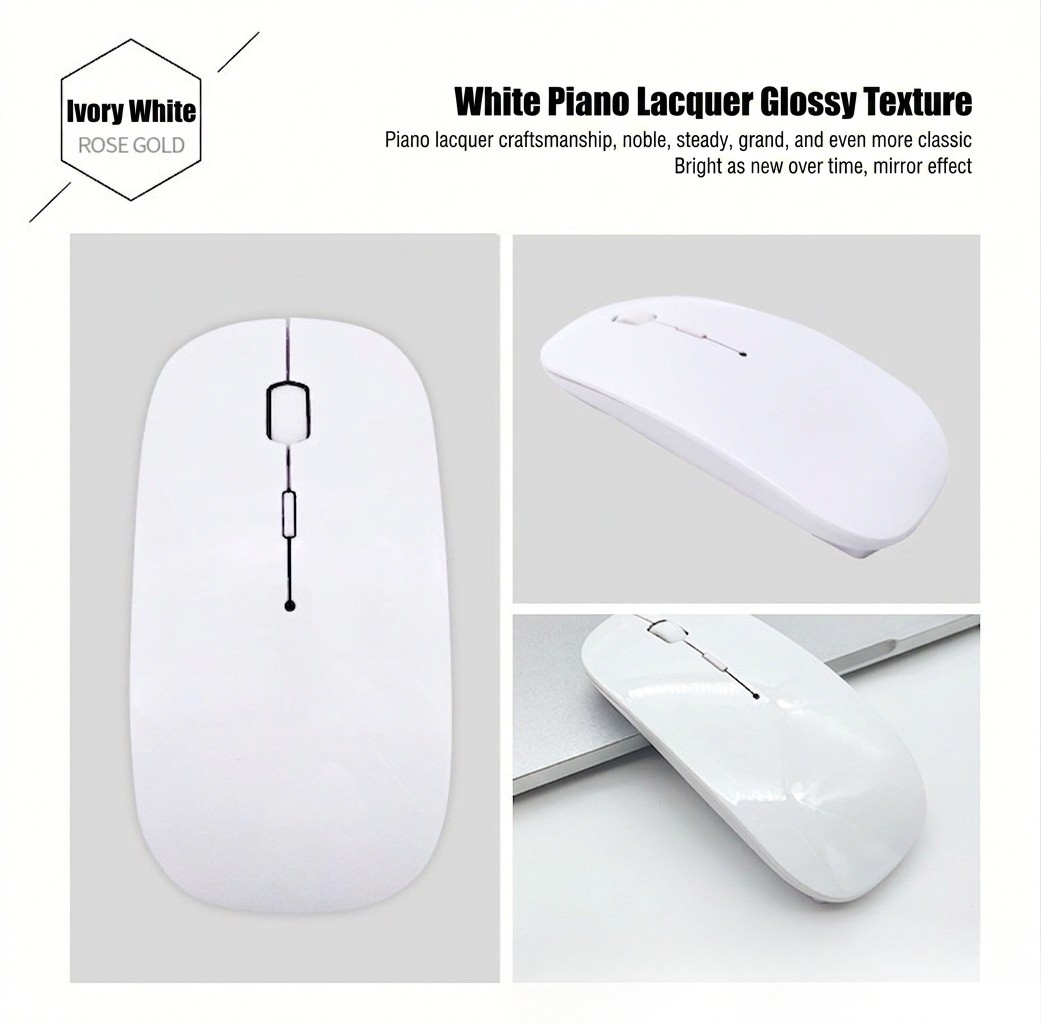 Silent Dual-Mode Wireless Mouse, Bluetooth & 2.4G Connectivity with Adjustable DPI