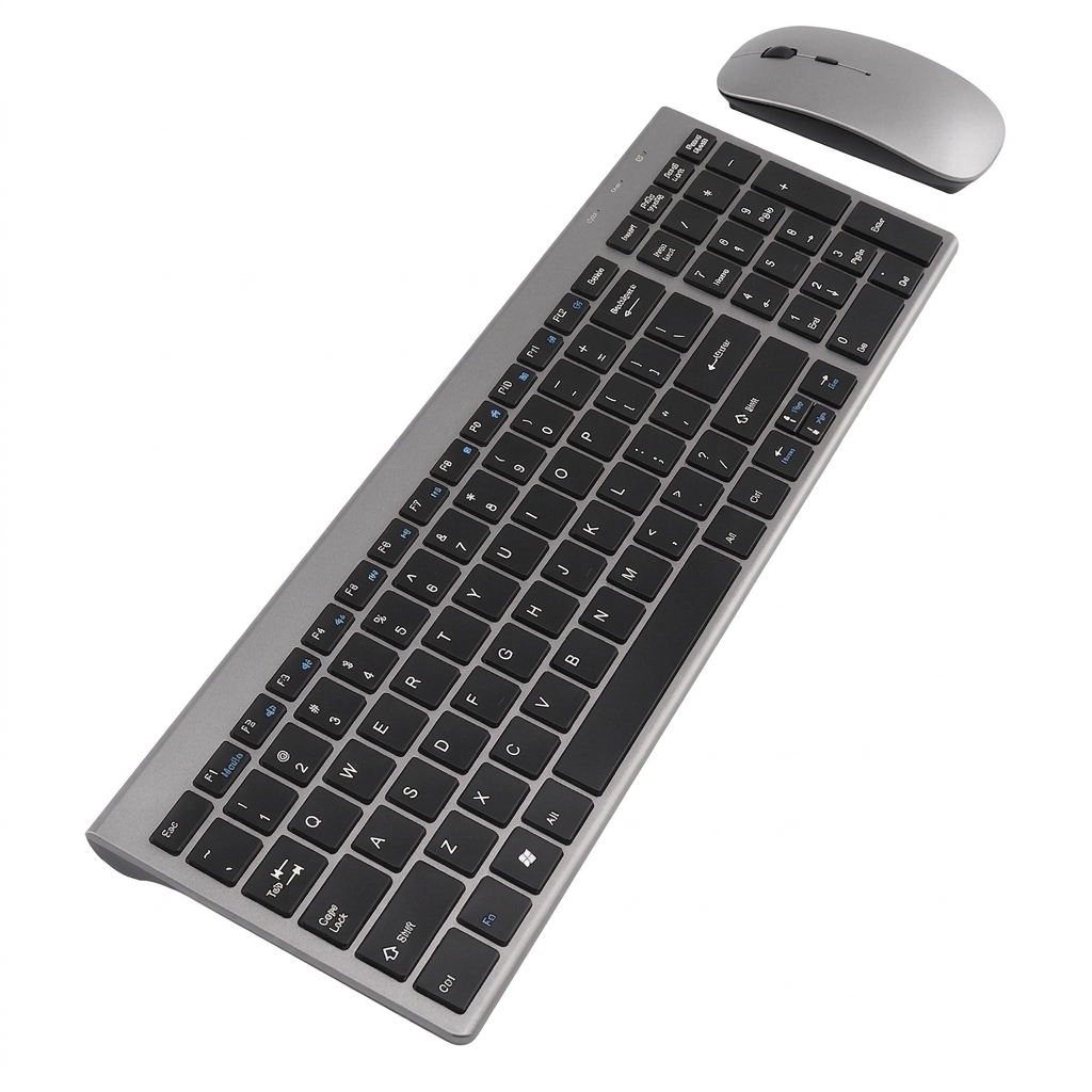 Combo de teclado y ratón inalámbricos delgados de 2,4 GHz con teclas silenciosas tipo tijera.